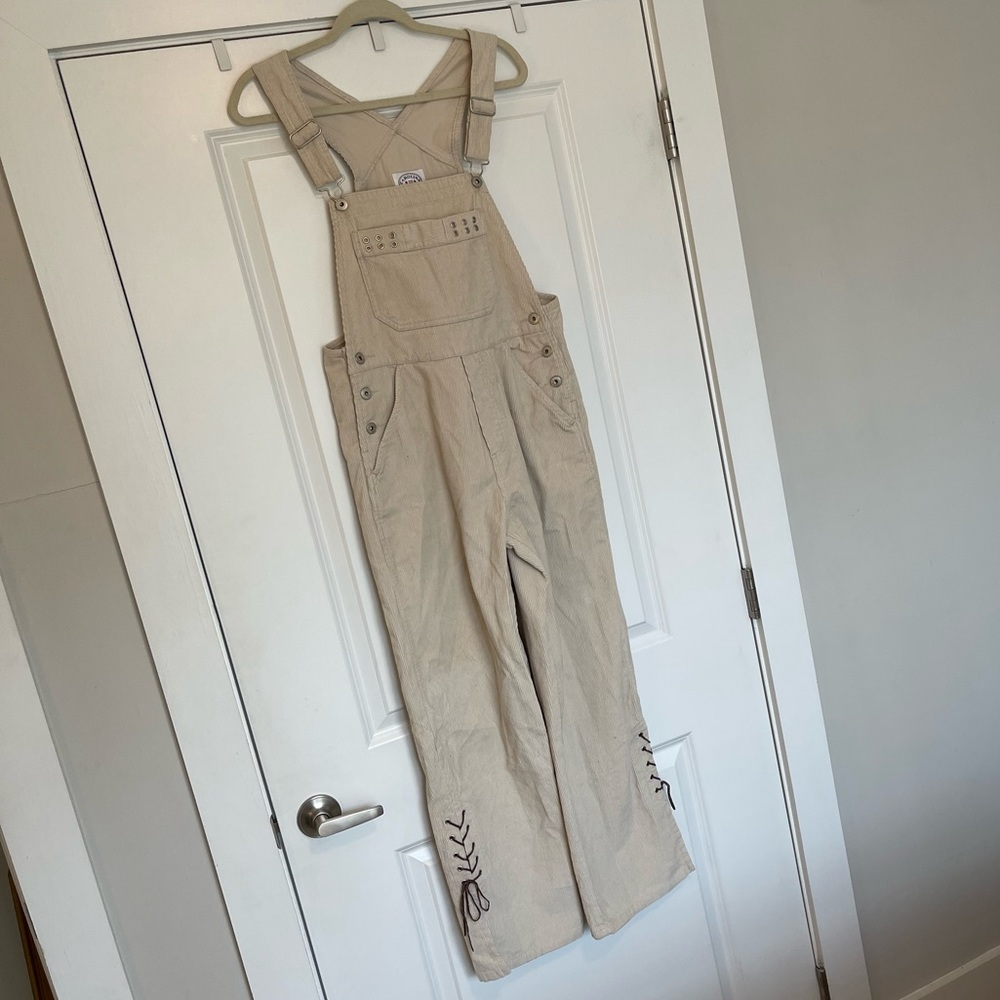 Vintage Carolina Blues Corduroy Overalls With Suede Lace Up Bottoms